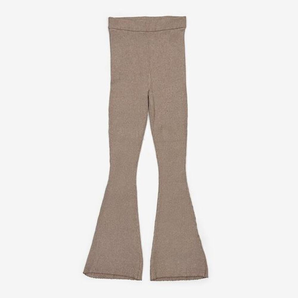 L'Academie Mattia Pant Size XL Deep Taupe Ribbed Knit Flared‎ Cozy Minimalist